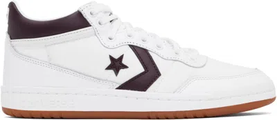 Converse White & Burgundy Cons Fastbreak Pro Sneakers In White/bloodstone/whi