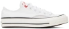 CONVERSE WHITE & GRAY CHUCK 70 LOW TOP SNEAKERS