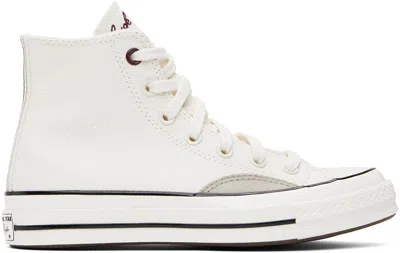 Converse Logo Embroidered High Upper Board Shoes In White