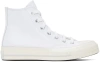 CONVERSE WHITE CHUCK 70 LEATHER HIGH TOP SNEAKERS