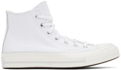 Converse White Chuck 70 Leather Sneakers In White/fossilized/egr