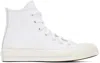 Converse White Chuck 70 Leather Sneakers In Wht/fossilized/egret
