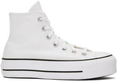 Converse White Chuck Taylor All Star Lift Platform High Sneakers In White Black