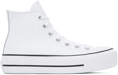Converse White Chuck Taylor All Star Lift High Top Sneakers In White/black/white