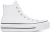 Converse White Chuck Taylor All Star Lift Platform High Sneakers In White/black/white