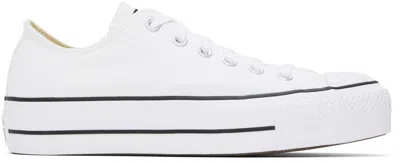 Converse White Chuck Taylor All Star Lift Low Top Sneakers In White/black/white