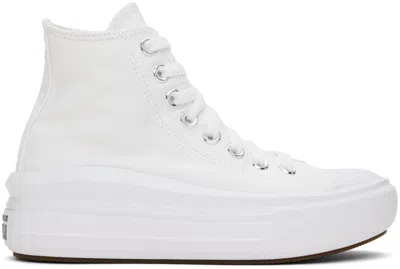 Converse White Chuck Taylor All Star Move High Top Sneakers In White/natural Ivory/