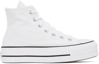 Converse White Chuck Taylor All Star Lift Platform High Sneakers In White Black