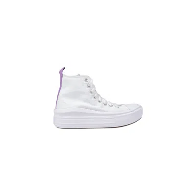 Converse White Fabric Platform Sneakers