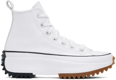 Converse White Run Star Hike Hi Sneakers In White/black/gum