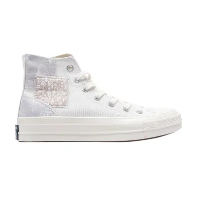 Pre-owned Converse Wmns Chuck 70 High 'denim Patchwork' In White