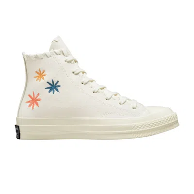 Pre-owned Converse Wmns Chuck 70 High 'embroidered Floral - Egret' In Cream