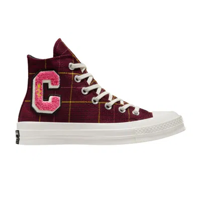 Pre-owned Converse Wmns Chuck 70 High 'plaid - Deep Bordeaux' | Red | Women's Size 5.5