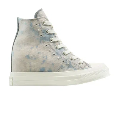 Pre-owned Converse Wmns Chuck 70 Wedge Platform High 'washed Denim' | Cream | Women's Size 6.5 In White