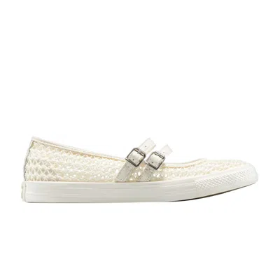 Pre-owned Converse Wmns Chuck Taylor All Star Dainty Mary Jane Knit 'egret' | Cream | Women's Size 6.5 In White