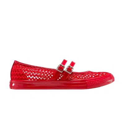 Pre-owned Converse Wmns Chuck Taylor All Star Dainty Mary Jane Knit 'red' | Women's Size 7