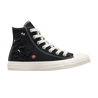 Pre-owned Converse Wmns Chuck Taylor All Star High '3d Flowers' In Black