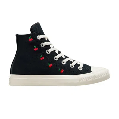 Pre-owned Converse Wmns Chuck Taylor All Star High 'cherries' In Black