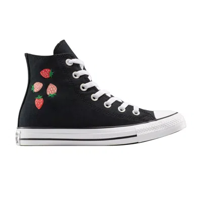Pre-owned Converse Wmns Chuck Taylor All Star High 'embroidered Strawberries' | Black | Women's Size 6.5