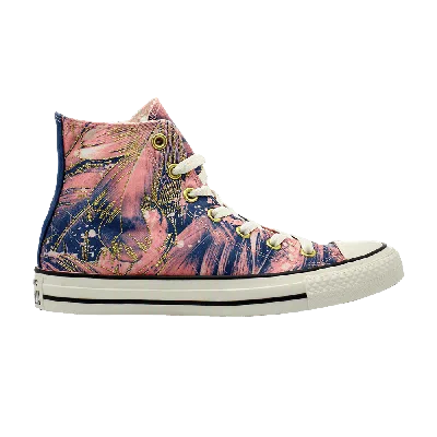 Pre-owned Converse Wmns Chuck Taylor All Star High 'feather Print' In Pink