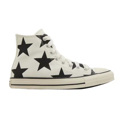 Pre-owned Converse Wmns Chuck Taylor All Star High 'large Stars' In Cream