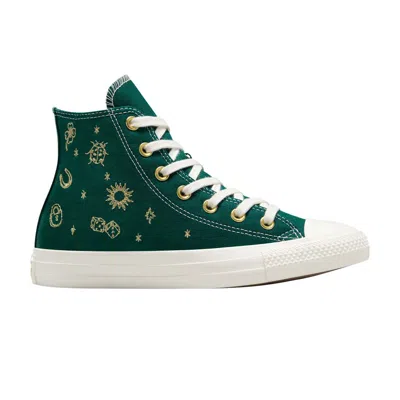 Pre-owned Converse Wmns Chuck Taylor All Star High 'luck Charms - Rubber Plant Gold' | Green | Women's Size 9.