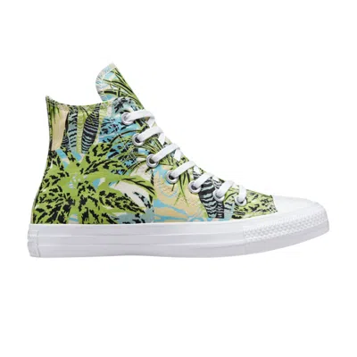 Pre-owned Converse Wmns Chuck Taylor All Star High 'tropical Florals' | Green | Women's Size 12