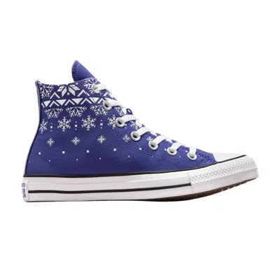 Pre-owned Converse Wmns Chuck Taylor All Star High 'winter Sweater' | Blue | Women's Size 6.5