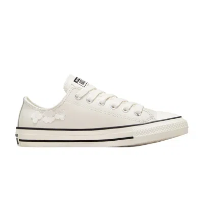 Pre-owned Converse Wmns Chuck Taylor All Star Leather Low '3d Flowers - Vintage White' In Cream