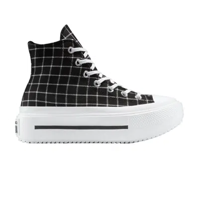 Pre-owned Converse Wmns Chuck Taylor All Star Lift Double Stack Platform High 'plaid' | Black | Women's Size 5