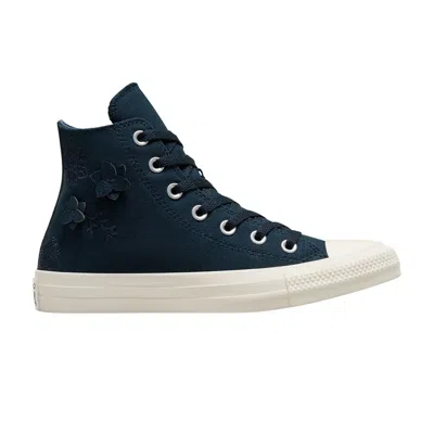 Pre-owned Converse Wmns Chuck Taylor All Star Lift High 'floral Embroidery - Into The Void' | Blue | Women's S