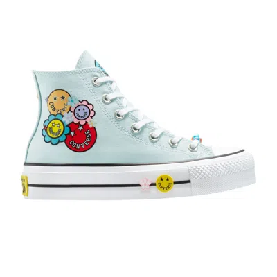 Pre-owned Converse Wmns Chuck Taylor All Star Lift High 'sunflowers' | Blue | Women's Size 5