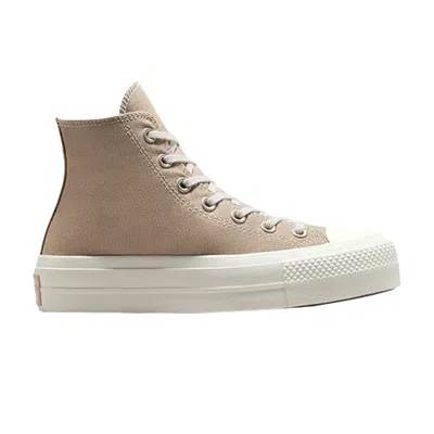 Pre-owned Converse Wmns Chuck Taylor All Star Lift High 'tan White' | Women's Size 9.5