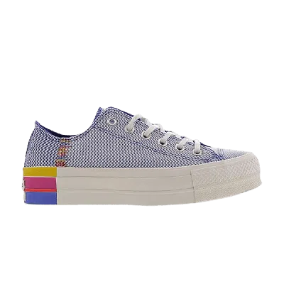 Pre-owned Converse Wmns Chuck Taylor All Star Lift Low 'ranbow - Ozone Blue'