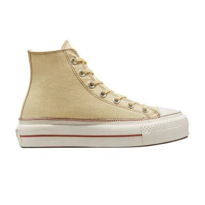 Pre-owned Converse Wmns Chuck Taylor All Star Lift Platform High 'contrast Stitching - Open Sesame' In Cream