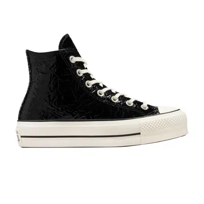 Pre-owned Converse Wmns Chuck Taylor All Star Lift Platform High 'crinkled Leather - Black Egret' | Women's Si