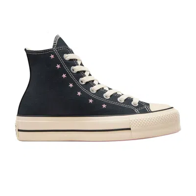 Pre-owned Converse Wmns Chuck Taylor All Star Lift Platform High 'embroidered Stars - Black Lotus Pink' | Wome