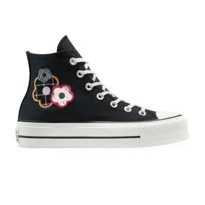 Pre-owned Converse Wmns Chuck Taylor All Star Lift Platform High 'floral Patchwork' | Black | Women's Size 10