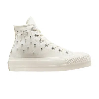 Pre-owned Converse Wmns Chuck Taylor All Star Lift Platform High 'gems' In Cream