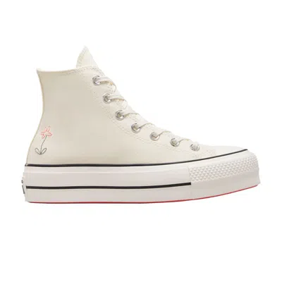 Pre-owned Converse Wmns Chuck Taylor All Star Lift Platform High 'little Flowers' In Cream