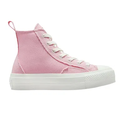 Pre-owned Converse Wmns Chuck Taylor All Star Lift Platform High 'oversized Patch - Sunrise Pink'