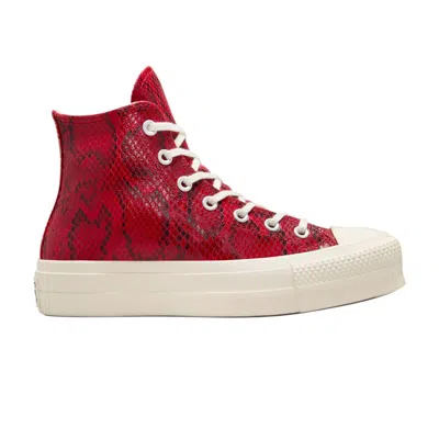 Pre-owned Converse Wmns Chuck Taylor All Star Lift Platform High 'snakeskin - Days Ahead' | Red | Women's Size