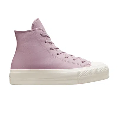 Pre-owned Converse Wmns Chuck Taylor All Star Lift Platform Leather High 'phantom Violet' In Purple