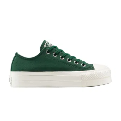Pre-owned Converse Wmns Chuck Taylor All Star Lift Platform Low 'colorful Suede - Branch Out' | Green | Women'