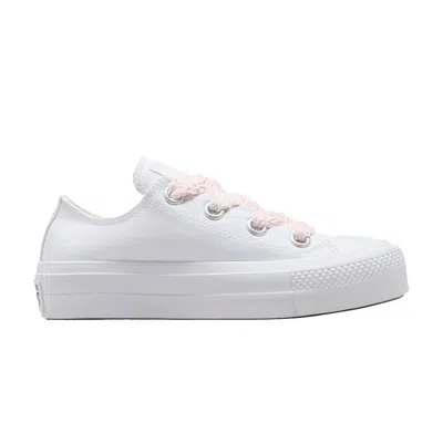 Pre-owned Converse Wmns Chuck Taylor All Star Lift Platform Low 'crochet Laces - White Blush Hush'