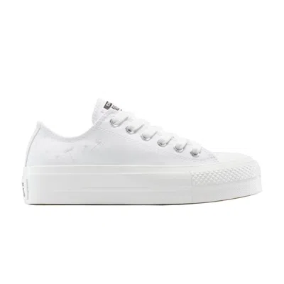 Pre-owned Converse Wmns Chuck Taylor All Star Lift Platform Low 'embroidered Flowers' | White | Women's Size 1