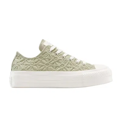 Pre-owned Converse Wmns Chuck Taylor All Star Lift Platform Low 'textured Material - Pale Surplus' | Green | W