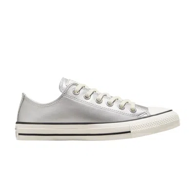 Pre-owned Converse Wmns Chuck Taylor All Star Low 'metallic Leather - Silver'