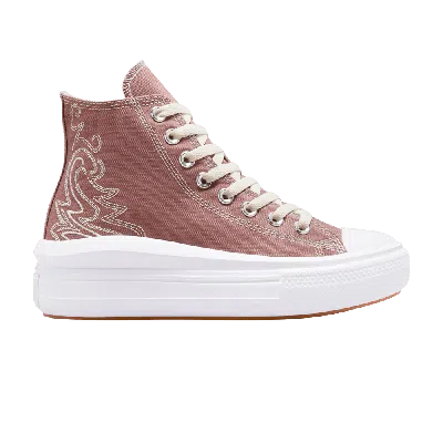 Pre-owned Converse Wmns Chuck Taylor All Star Move Platform High 'western Embroidery' In Pink