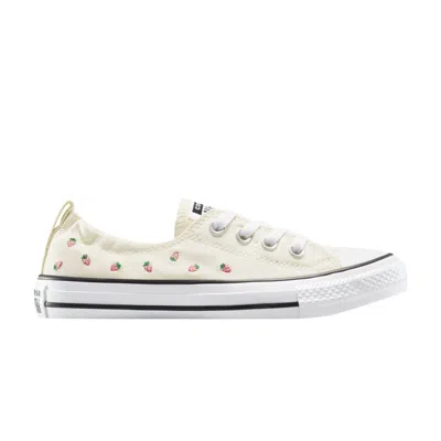 Pre-owned Converse Wmns Chuck Taylor All Star Shoreline Slip-on 'embroidered Strawberries' | Cream | Women's S